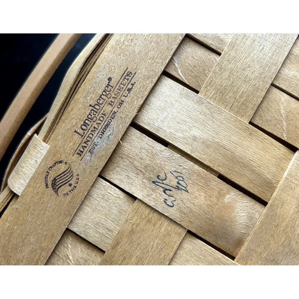 2007 Longaberger Team Spirit Lunch Box Basket Navy Blue Yellow w/Liner - Signed
